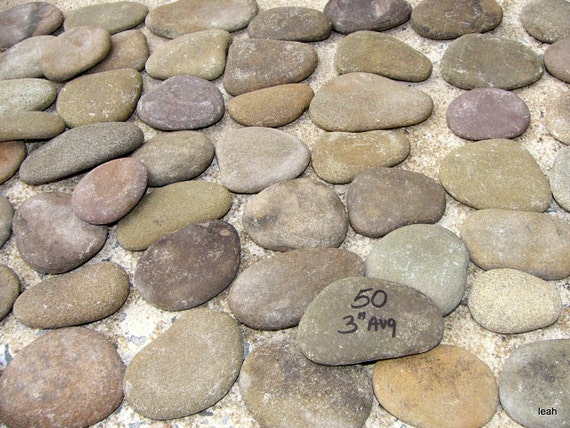 50 Flat River Rocks Painting crafts Home Decor Rock by RockSisters