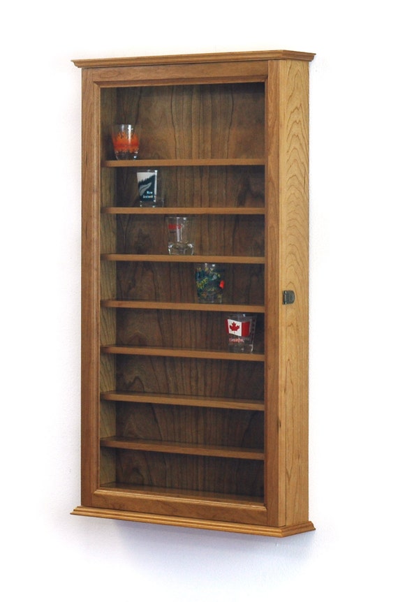 Tall Shot Glass Display Case Cabinet Rack by fwdisplay on Etsy