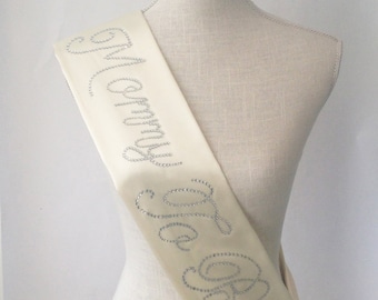 MOMMY TO BE Sash - Ivory Cream