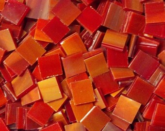 Red Sunset Stained Glass Mosaic Tiles