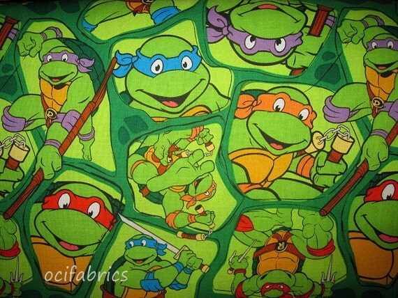 1 Yard Teenage Mutant NINJA TURTLES Cotton Fabric by OciFabrics