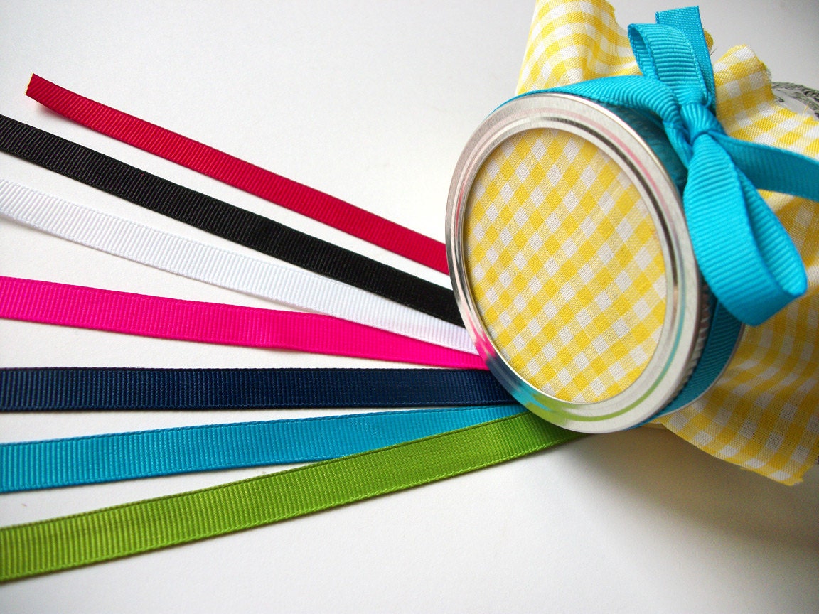 12 color ribbons for mason canning jars wedding favors