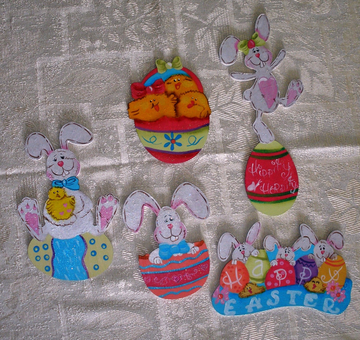Set of Easter Bunny and Chic Decorations by LeeArt on Etsy