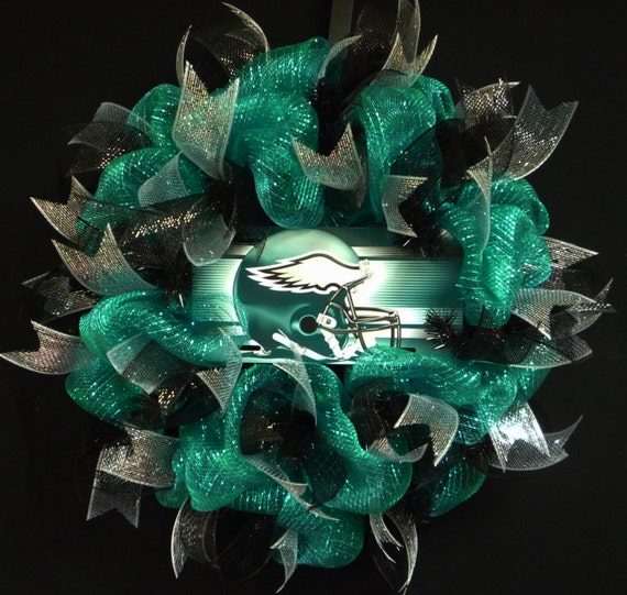Philadelphia Eagles Wreath Poly Mesh Wreath Eagles Decor