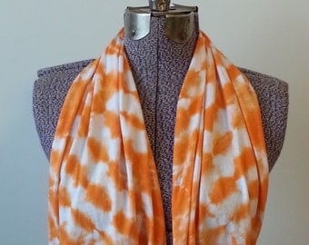 Tie Dye Infinity Scarf -- Orange Creamsicle