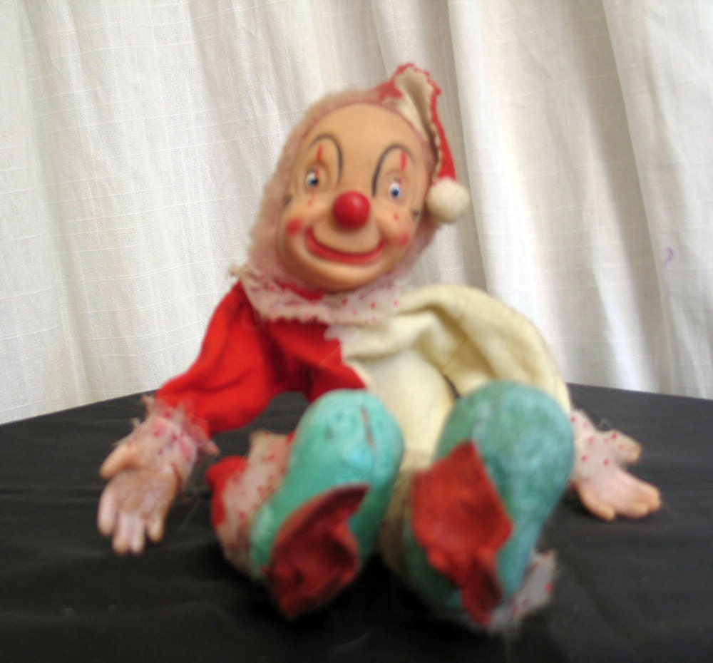 Vintage 1950's Wired Posable Clown Doll