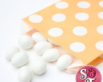 Dot Peach Goodie Favor Treat Bags - Qty 12