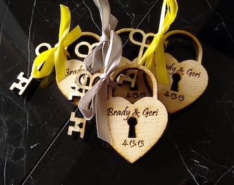 180 Heart and Skeleton Key Wedding Favors