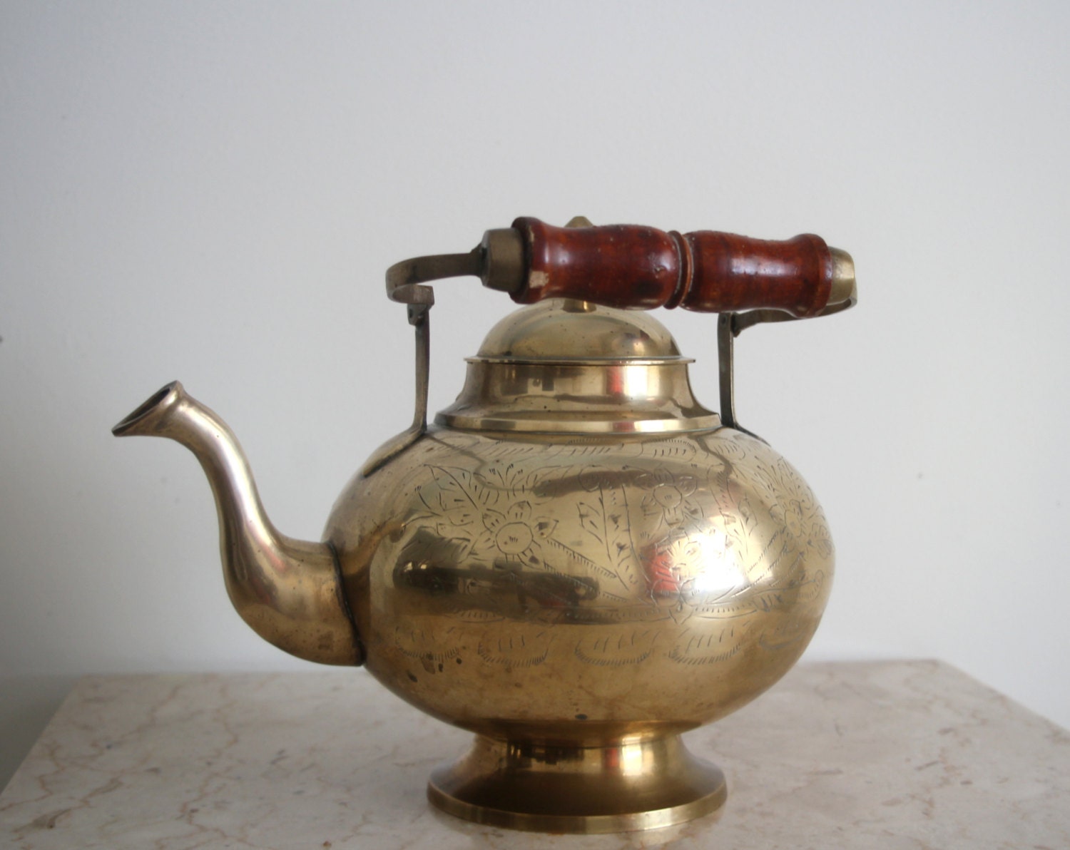 Vintage India Brass Teapot/Kettle For the Home Haute Juice
