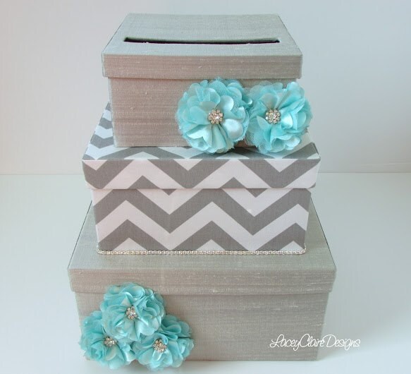 Wedding Card Box Bridal Shower Card Box Chevron Card Holder
