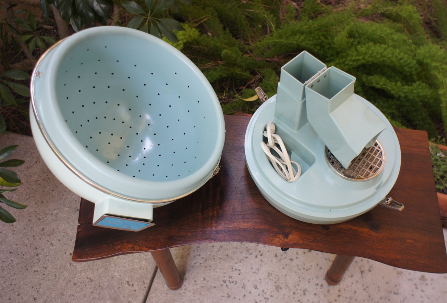 Blue 1970s Salon Style Hair Dryer by Schick Dome Shaped with