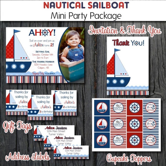 Nautical Sailboat Birthday Party Package - DIY Printables Il_570xn