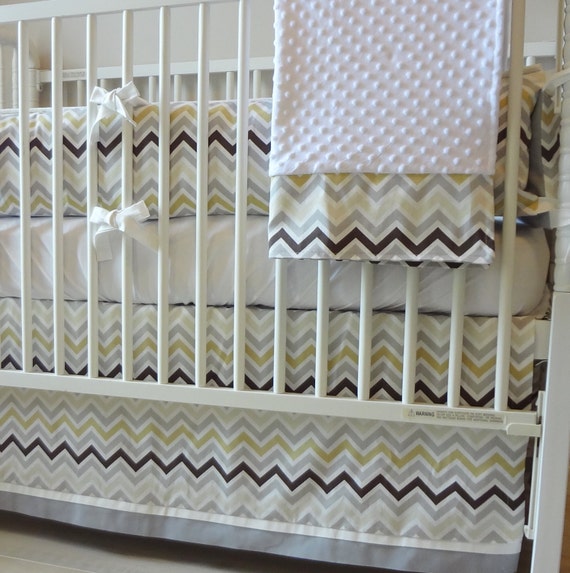 Items similar to Zoom white and gray crib baby bedding set. on Etsy