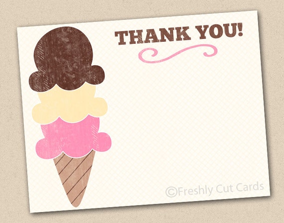 Ice Cream Thank You Card Il_570xn
