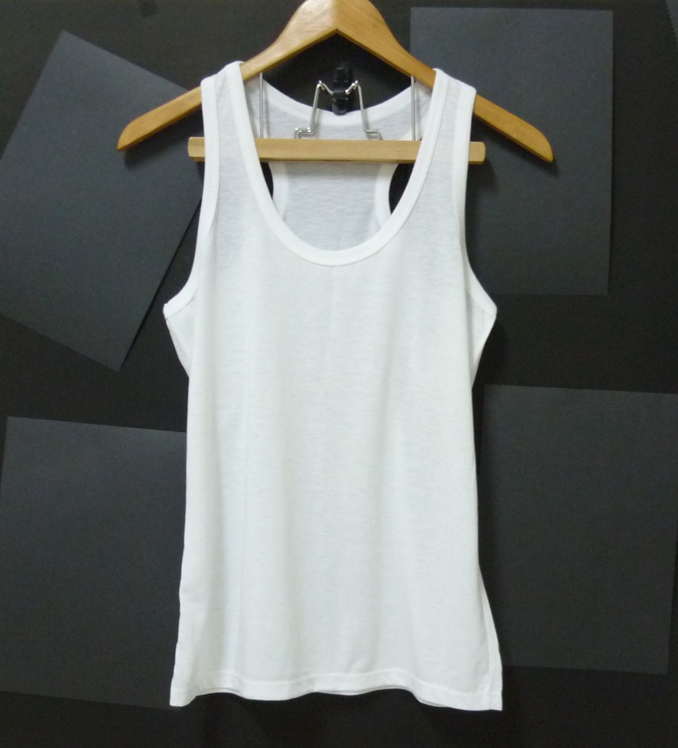 White plain Tank top size S/M/L plus size shirts by CuteClassic
