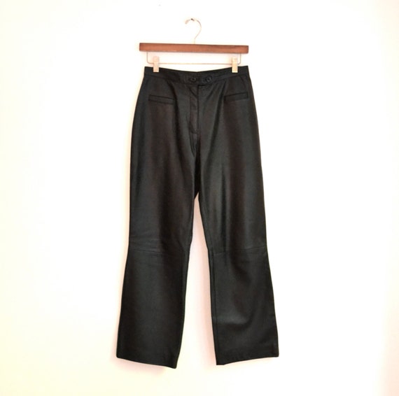 Vintage Black Leather Pants size small medium 90s Made in