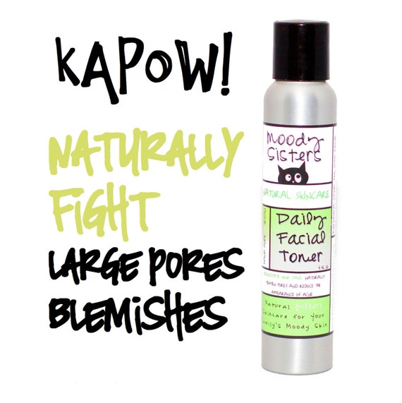 Blemish Facial Toner-- Natural Vegan Daily Toning--Mint with Apple Cider Vinegar and Witch Hazel