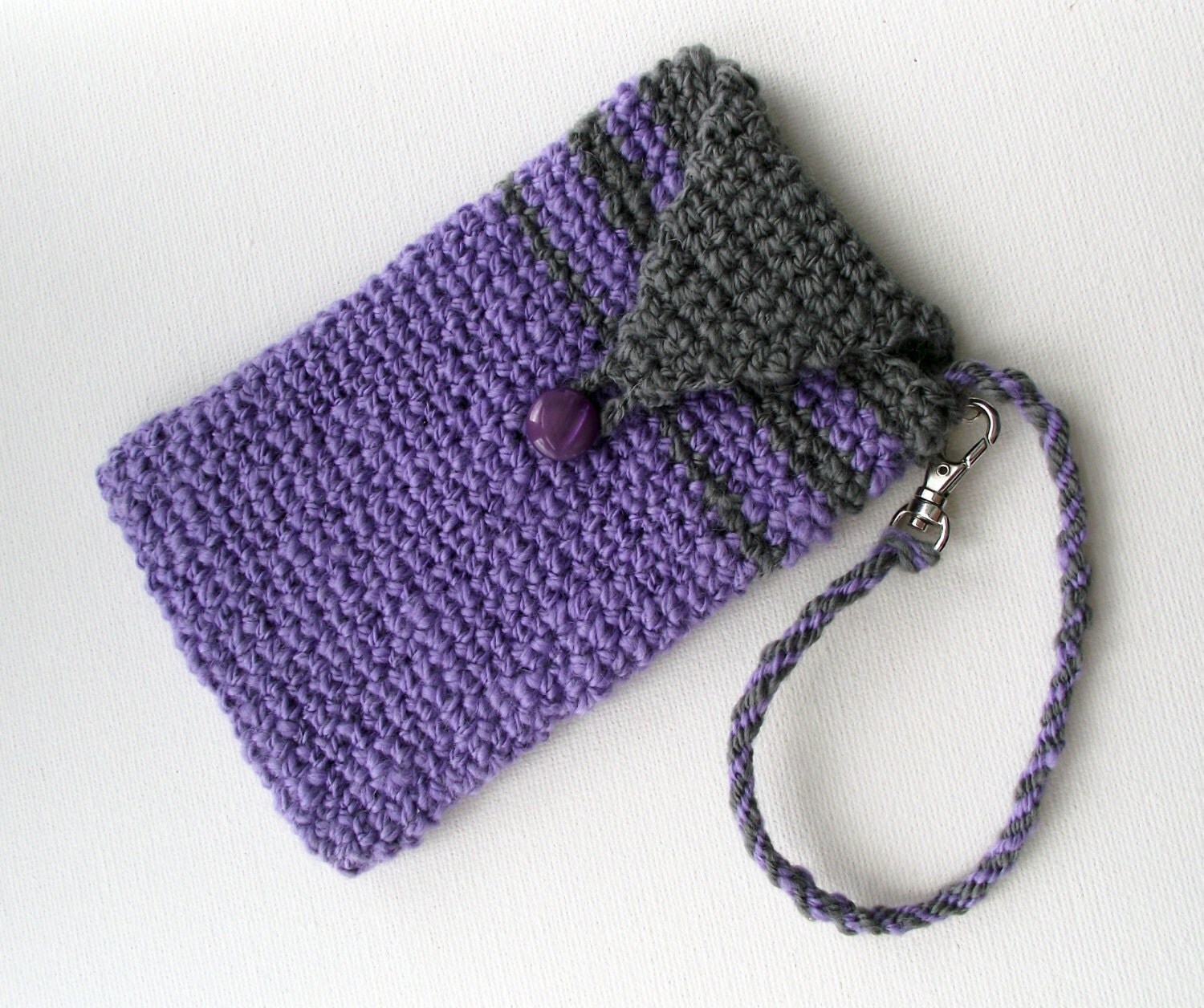 Phone Pouch Wrist Strap Pouch Crochet iPhone Pouch Handspun