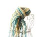 Mohair womens scarf / shawl / wrap - REDUCED PRICE - Striped festive green & yellow wool mix yarns - hand knitted