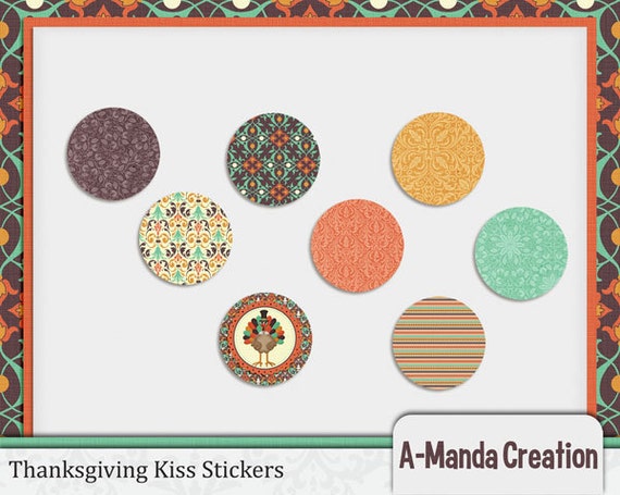 SALE 50% OFF Thanksgiving Kiss Stickers Il_570xn