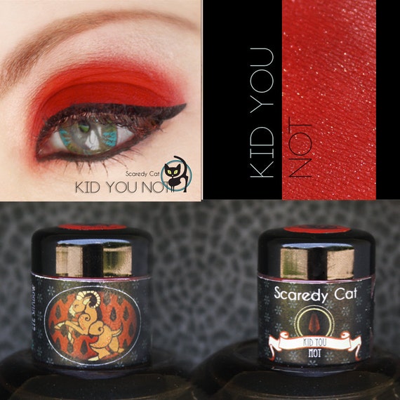 Red Eye Shadow -  Primary Red - Loose Eyeshadow - Scaredy Cat - KID YOU NOT - 5 mL Sifter