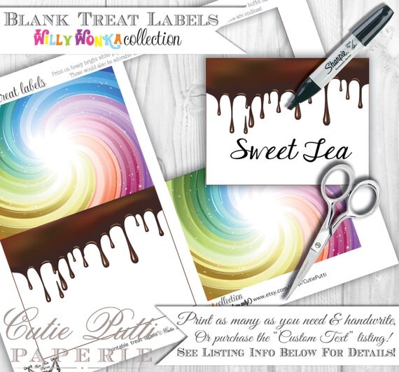 Willy Wonka Party Candy Buffet Signs by Cutie Putti Paperie Il_570xn