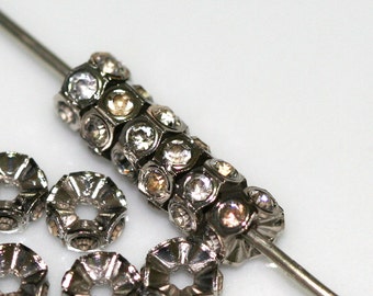 50 pcs Vintage Swarovski Crystal Rhinestone Rondell Spacer Beads 5,5 mm