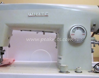 Sewing Machine - 1960s White Model 65 - Industrial Straight Stitcher made by Husqvarna Viking, Vintage, Comes With New Carrying Case