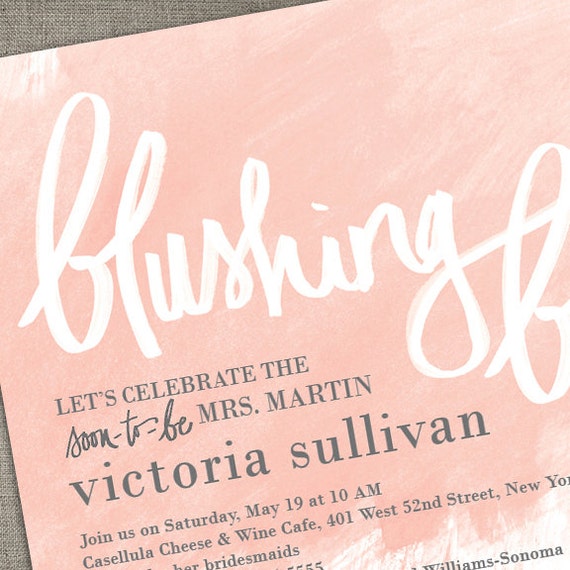 Bridal Shower Invitations Blushing Bride Pdf