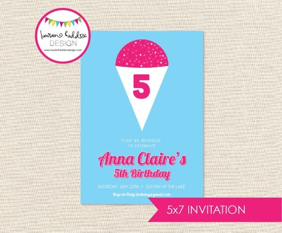 Snow Cone Birthday, Snow Cone Birthday Invitation, Snow Ball Printables, Snow Cone Birthday Decorations, Lauren Haddox Designs Il_570xn