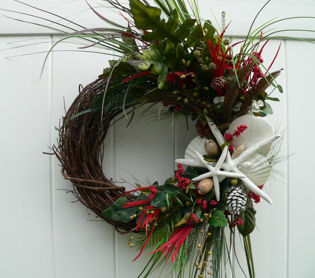 Beach Christmas Wreath-Beachy Wreath Christmas-Starfish