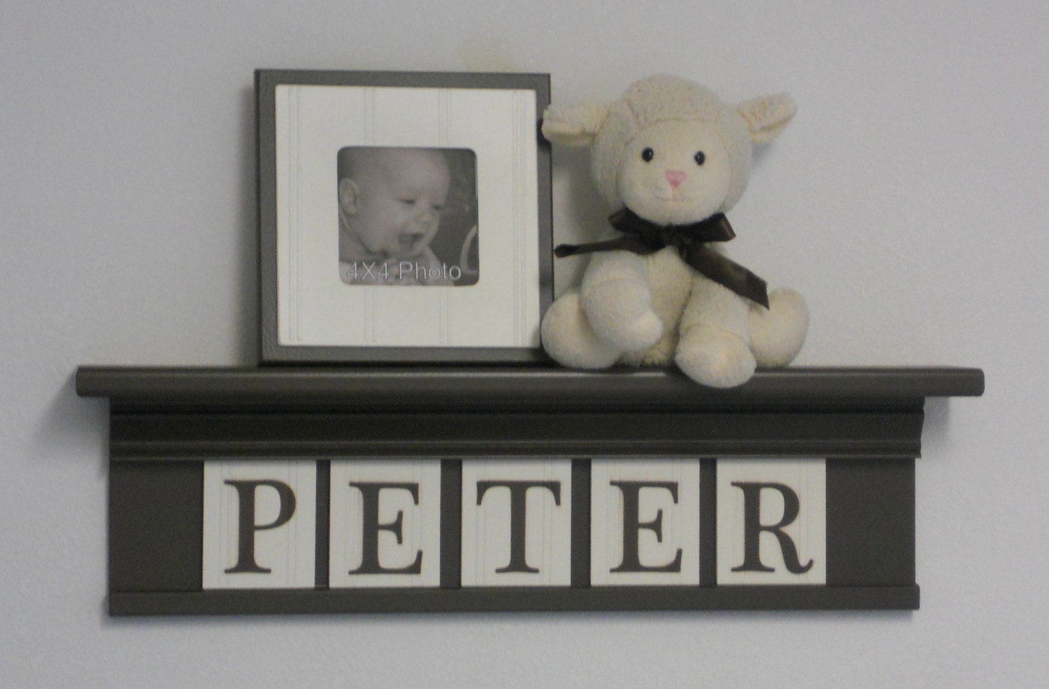 Baby Boy Nursery Decor Wood Shelf Sign Personalized on
