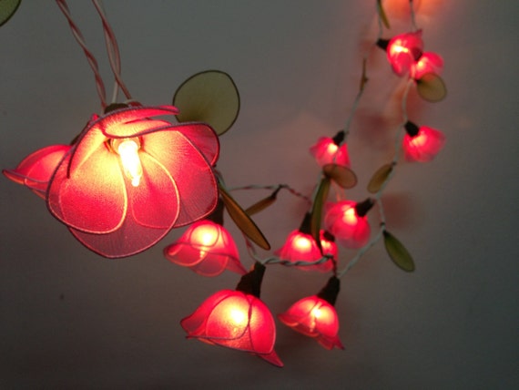 20 Bulbs Sweet Pink flower string lights Garland for party and