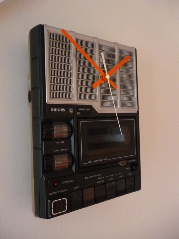 Vintage Cassette Player Wall Clock Unique by WhenTheMusicsOver