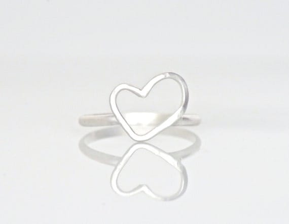 Items similar to Sterling Silver Heart Ring on Etsy
