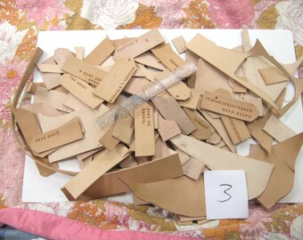 Leather Scraps Leather Remnants Tooling Leather Vegetable Tanned Five Pound Lot 3