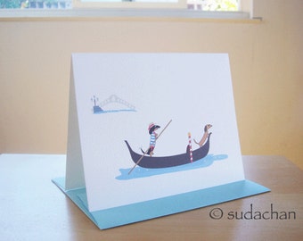 Dachshunds on Gondola - Note Cards (set of 10)