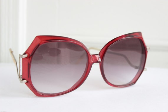 70s Sunglasses 1970s Womens Disco Oversize Red by DIAeyewear