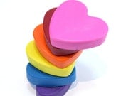 Heart Shaped Chubbie Crayon set of 6 crayons by Scribblers Crayons