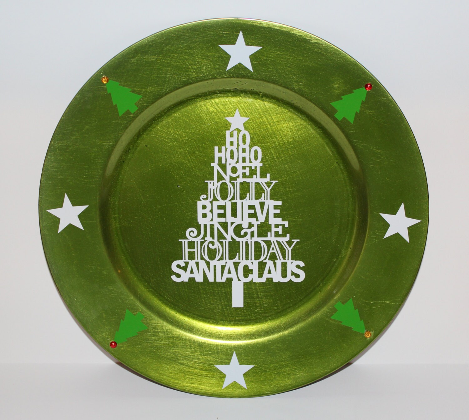 13 Christmas Holiday Charger Plate by Kustomcardsandmore on Etsy