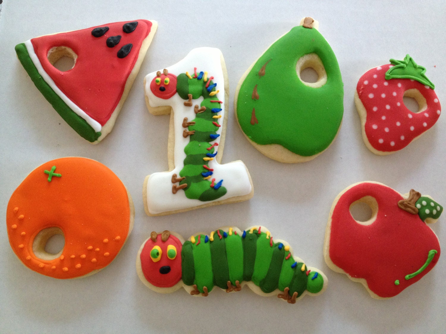 Very Hungry Caterpillar Sugar Cookies sugar by Just4YouTreats