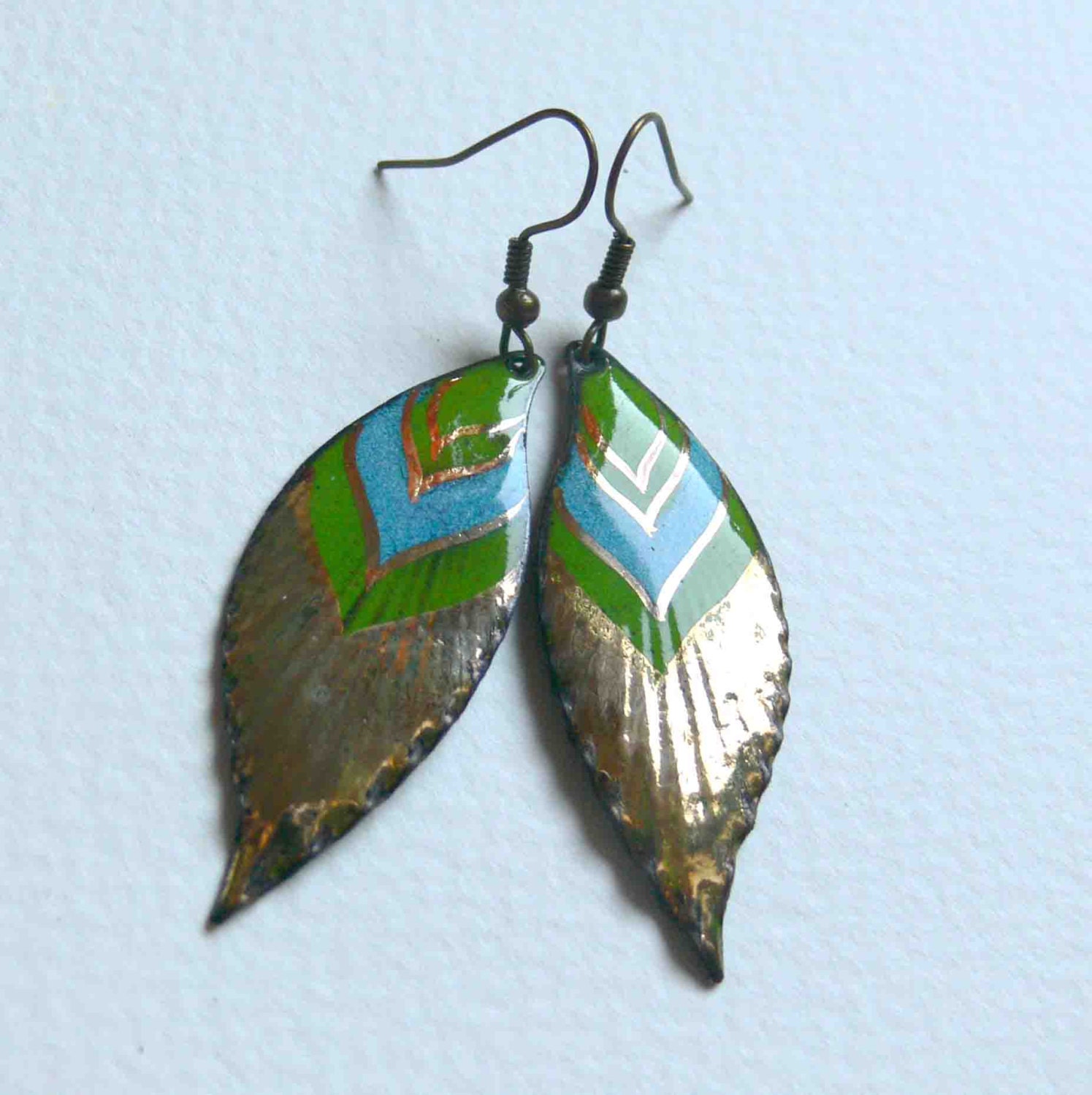 symbol gold carat of 24 carat american painted feather 24 gold Native earrings