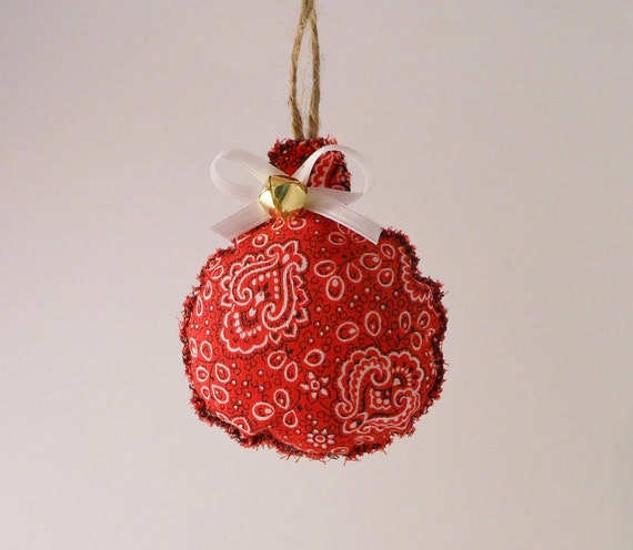 items similar to rustic christmas ball ornament red items similar to rustic christmas ball ornament red
