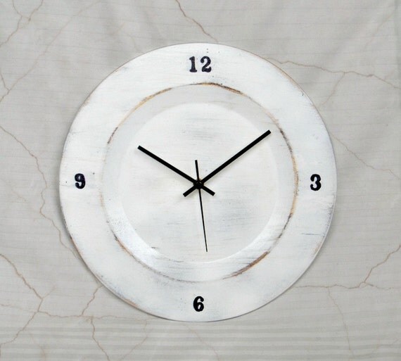 white french country kitchen shabby chic wall clock upcycled white french country kitchen shabby chic wall clock upcycled