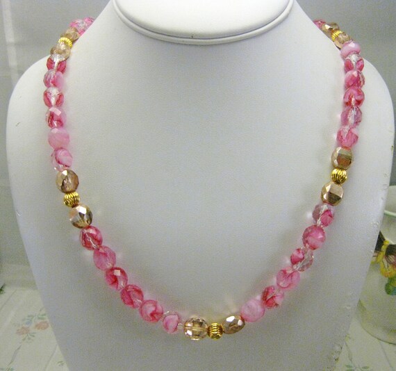 Hot pink necklace. free shipping.