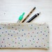polka dot Pencil pouch pencil case Back to school Cotton / linen zakka minimal cute