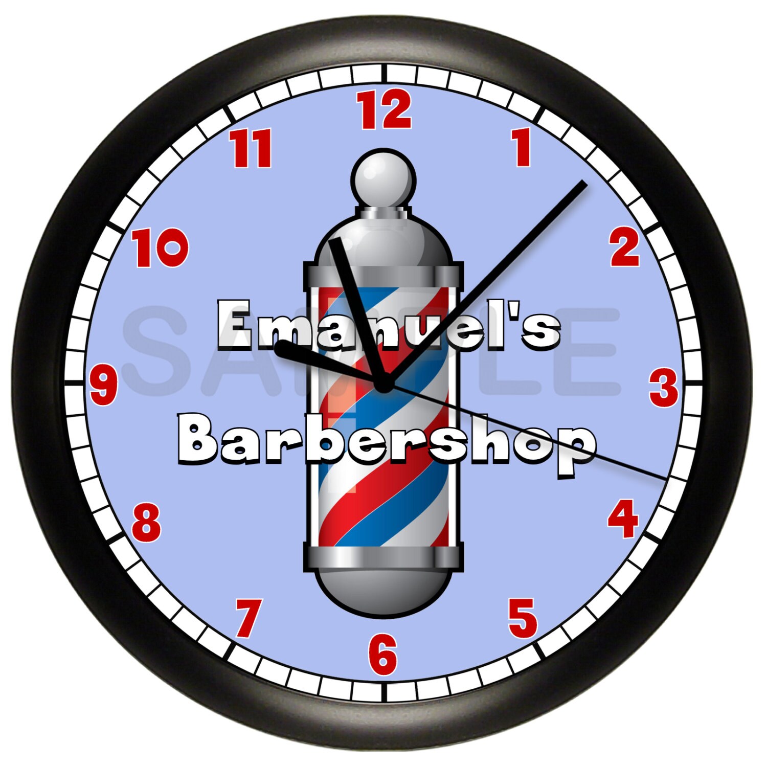Personalized Barber Shop WALL CLOCK