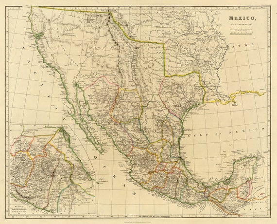 Vintage Map Mexico 1832