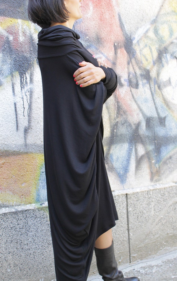 RAYA black dress / extravagant loose dress / asymmetrical dress / plus ...