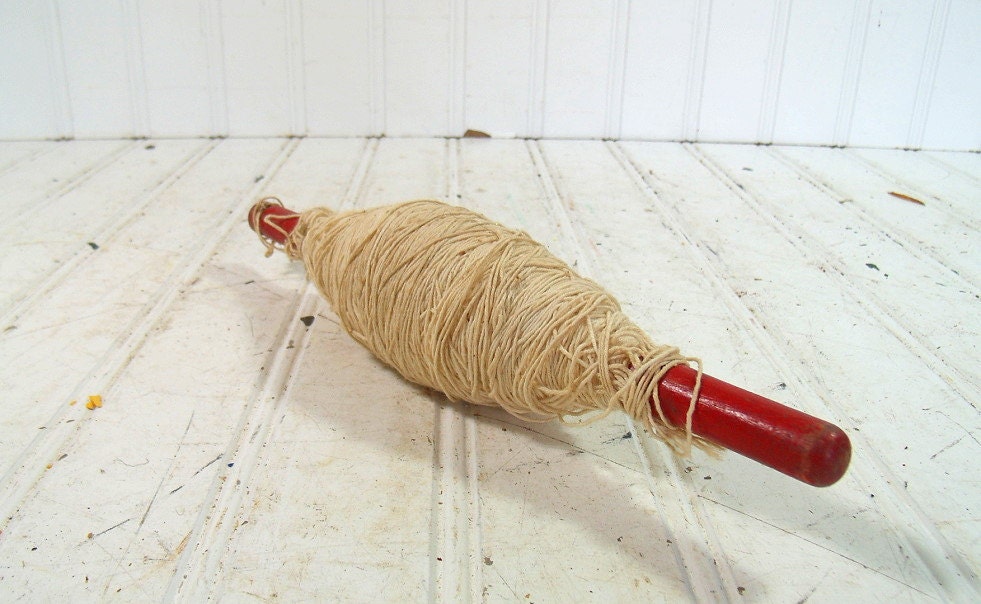 Vintage Wooden Kite String Winder with Original String